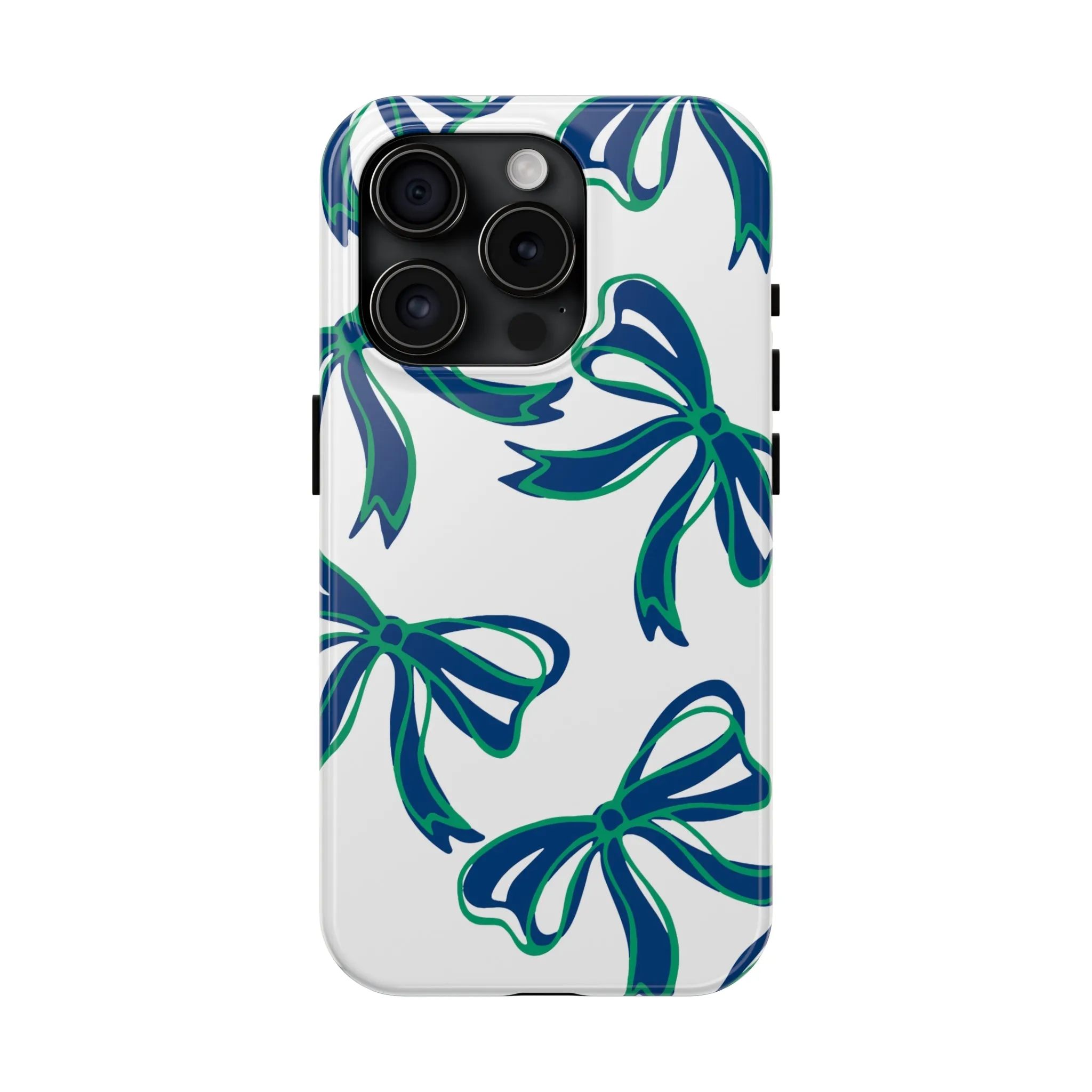 Trendy Bow Phone Case, Bed Party Bow Iphone case, Bow Phone Case, - FGCU, Blue and Green, Florida Gulf Coast