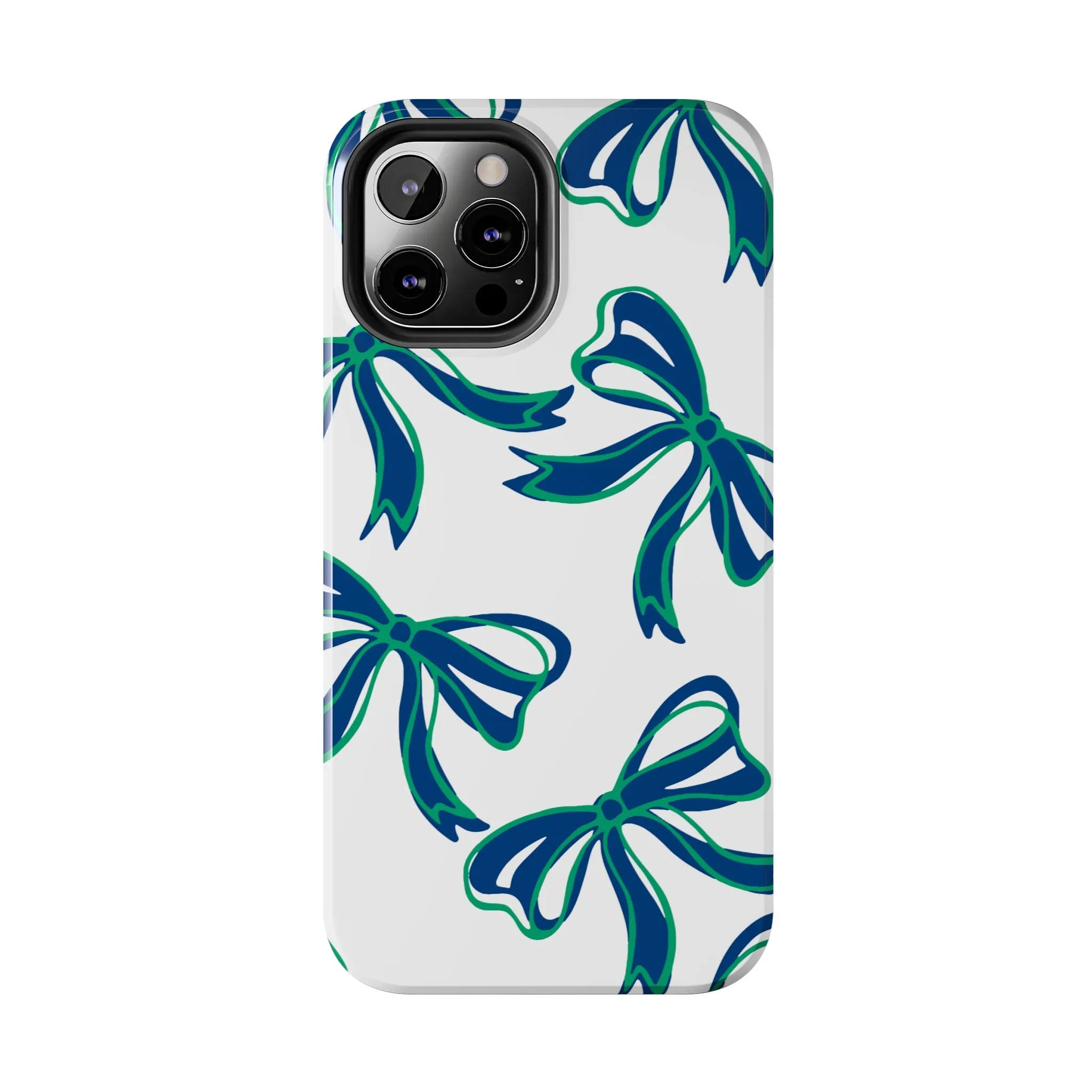 Trendy Bow Phone Case, Bed Party Bow Iphone case, Bow Phone Case, - FGCU, Blue and Green, Florida Gulf Coast