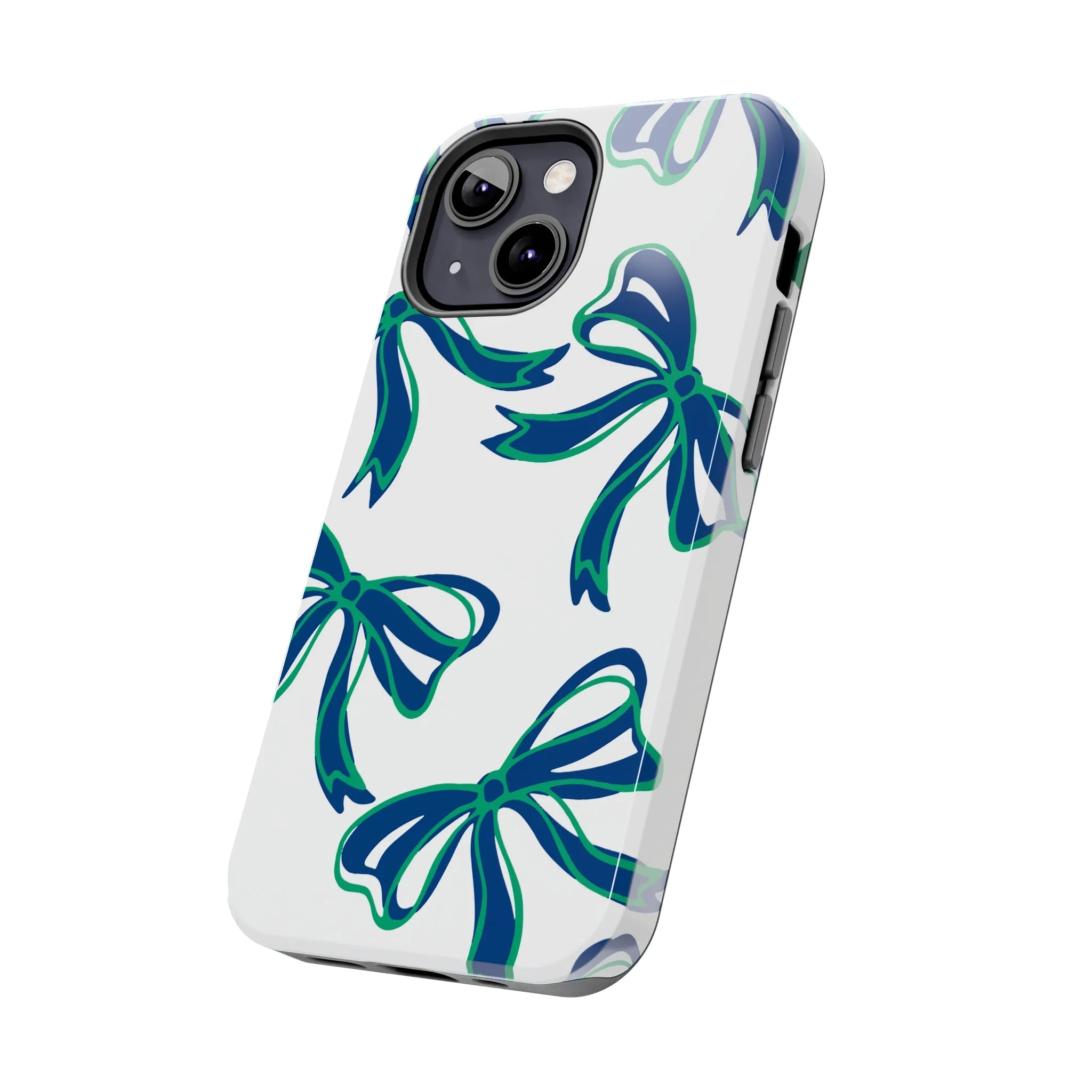 Trendy Bow Phone Case, Bed Party Bow Iphone case, Bow Phone Case, - FGCU, Blue and Green, Florida Gulf Coast