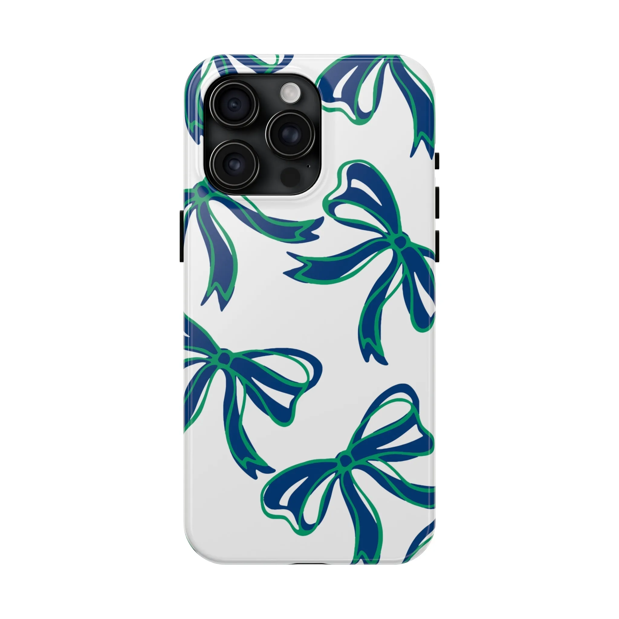 Trendy Bow Phone Case, Bed Party Bow Iphone case, Bow Phone Case, - FGCU, Blue and Green, Florida Gulf Coast