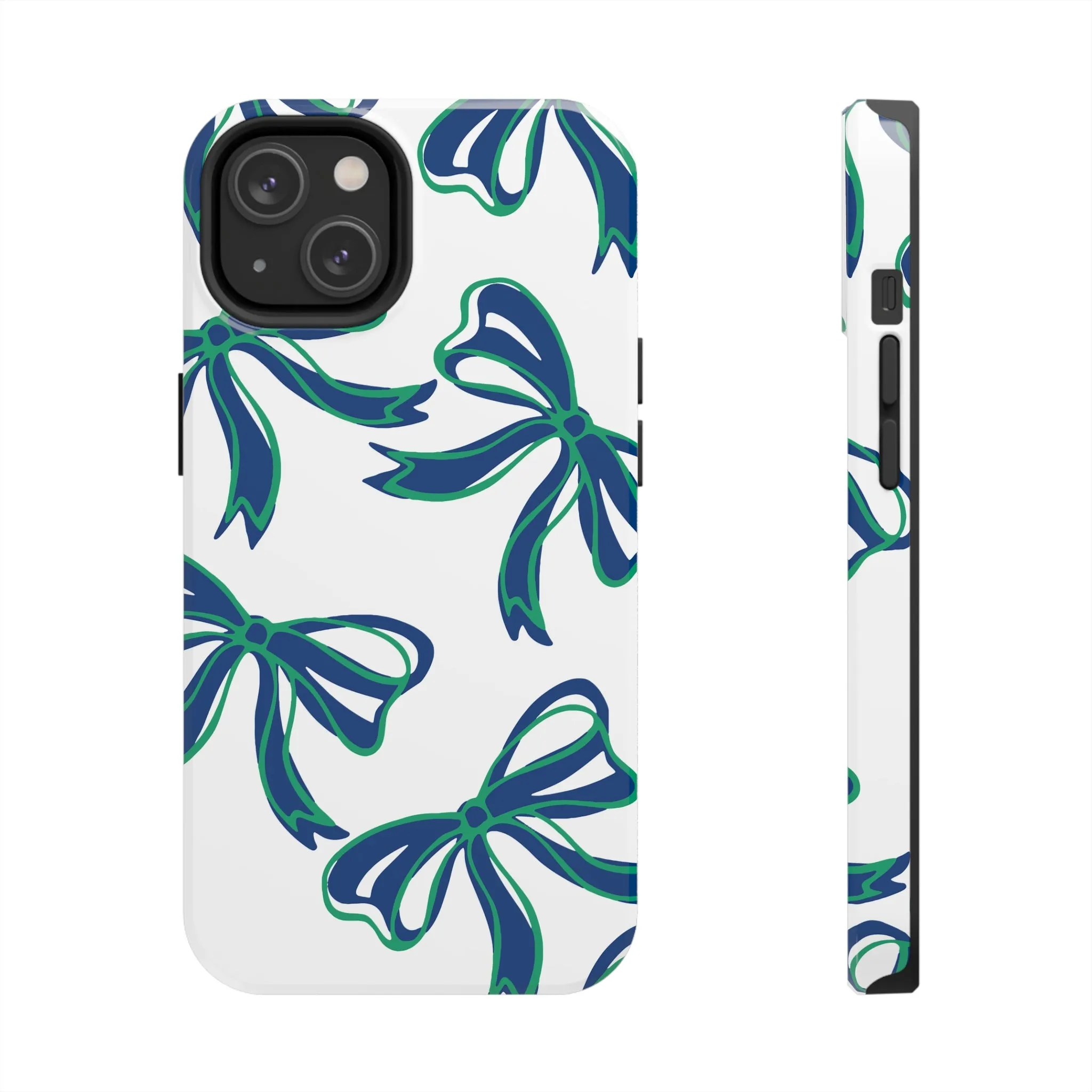 Trendy Bow Phone Case, Bed Party Bow Iphone case, Bow Phone Case, - FGCU, Blue and Green, Florida Gulf Coast