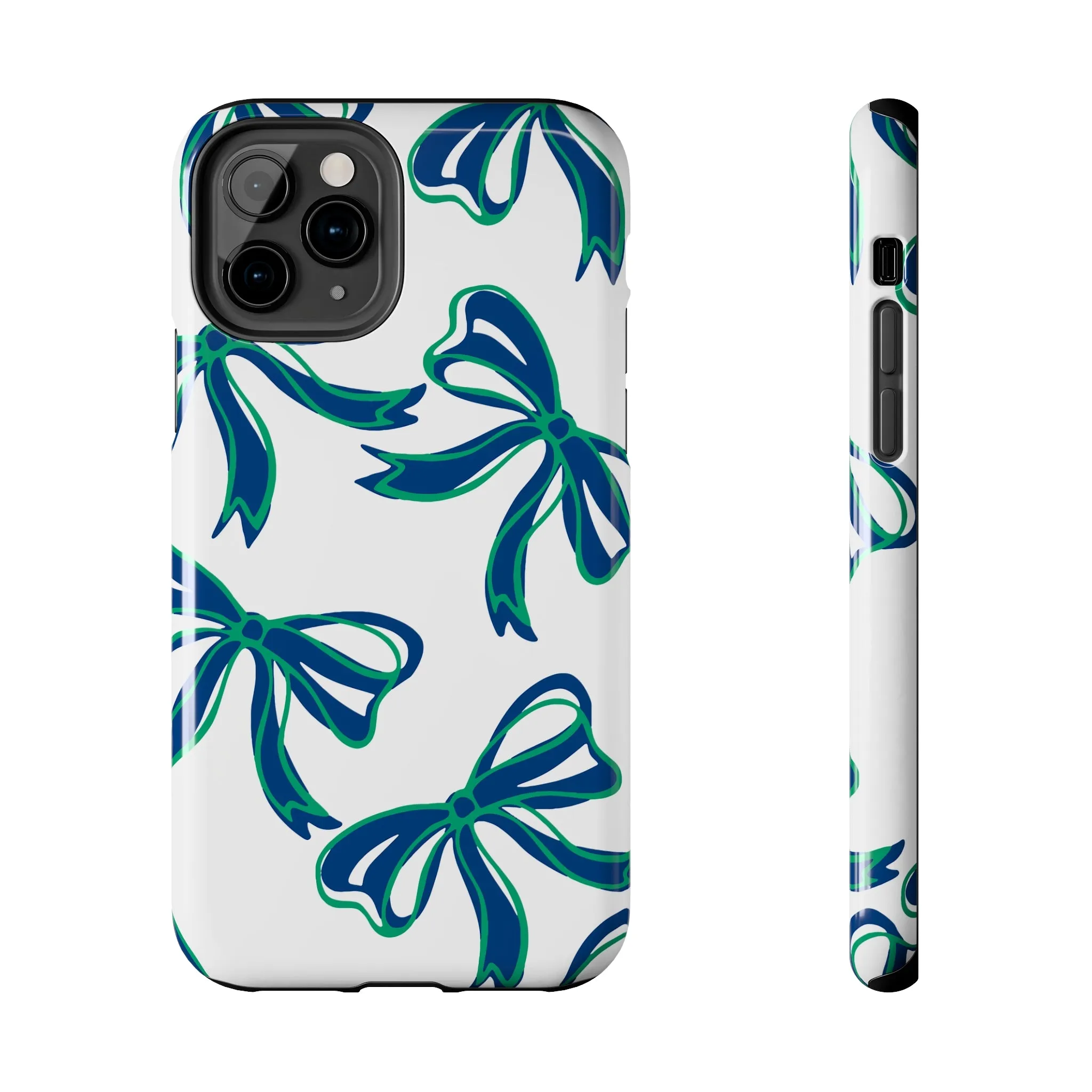 Trendy Bow Phone Case, Bed Party Bow Iphone case, Bow Phone Case, - FGCU, Blue and Green, Florida Gulf Coast