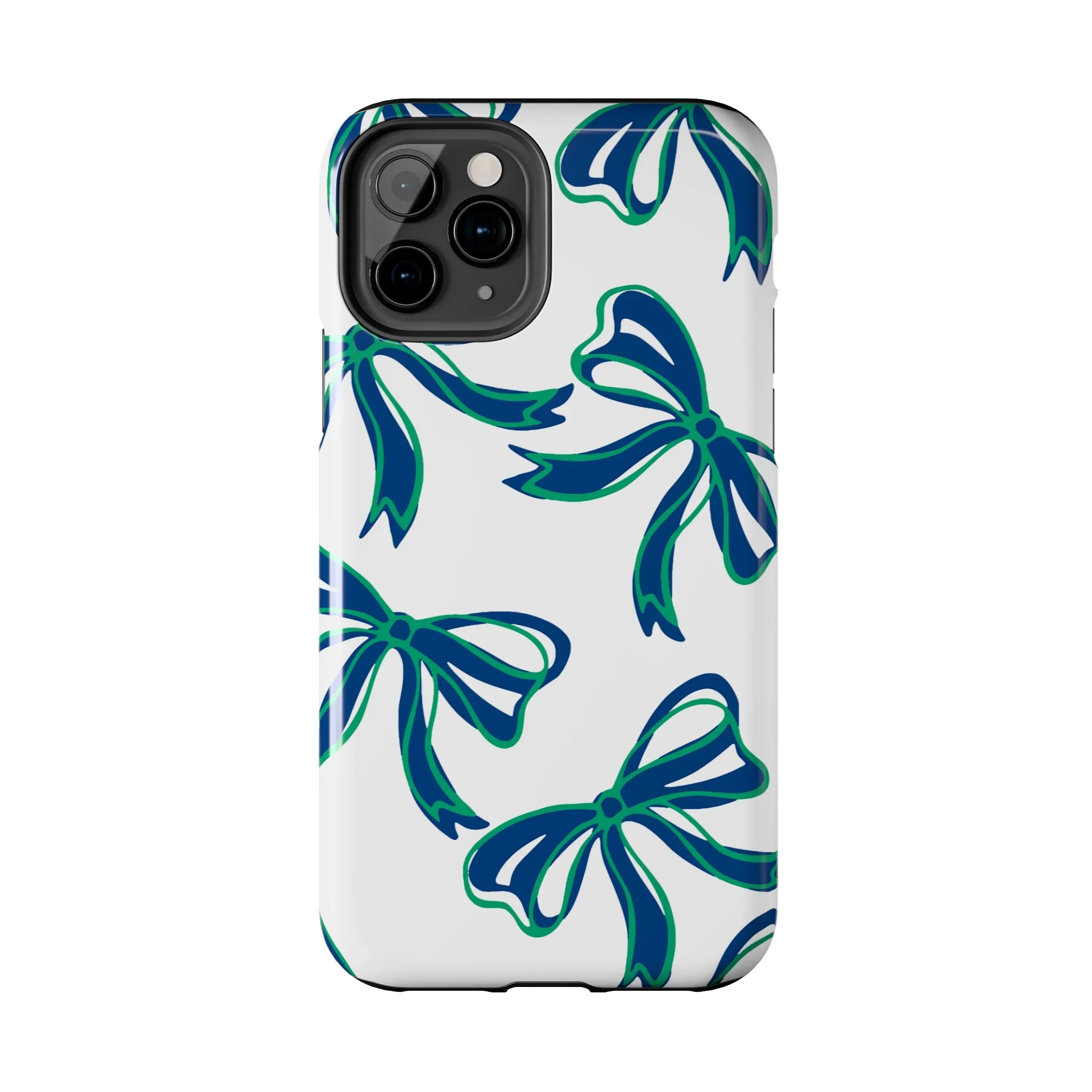 Trendy Bow Phone Case, Bed Party Bow Iphone case, Bow Phone Case, - FGCU, Blue and Green, Florida Gulf Coast