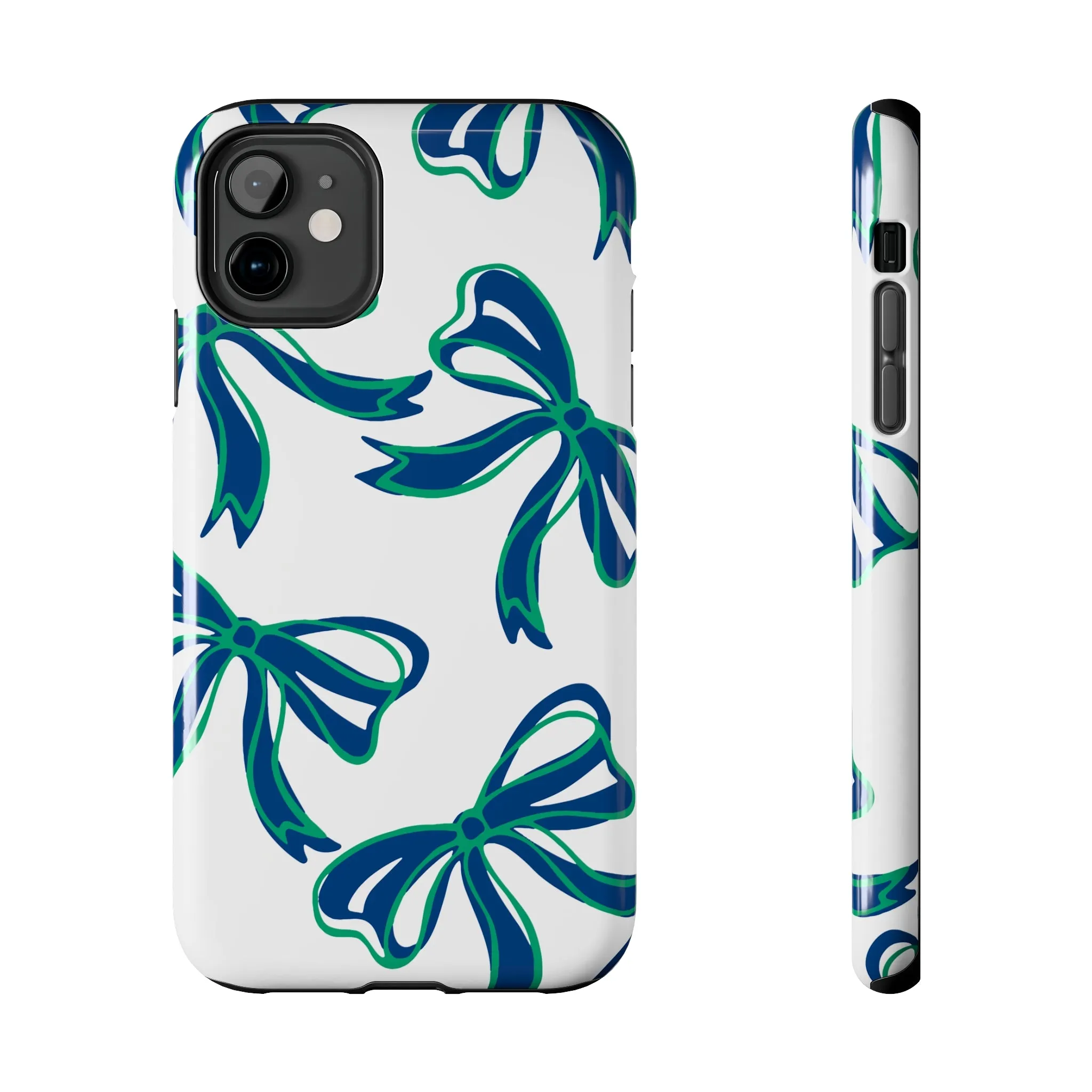 Trendy Bow Phone Case, Bed Party Bow Iphone case, Bow Phone Case, - FGCU, Blue and Green, Florida Gulf Coast