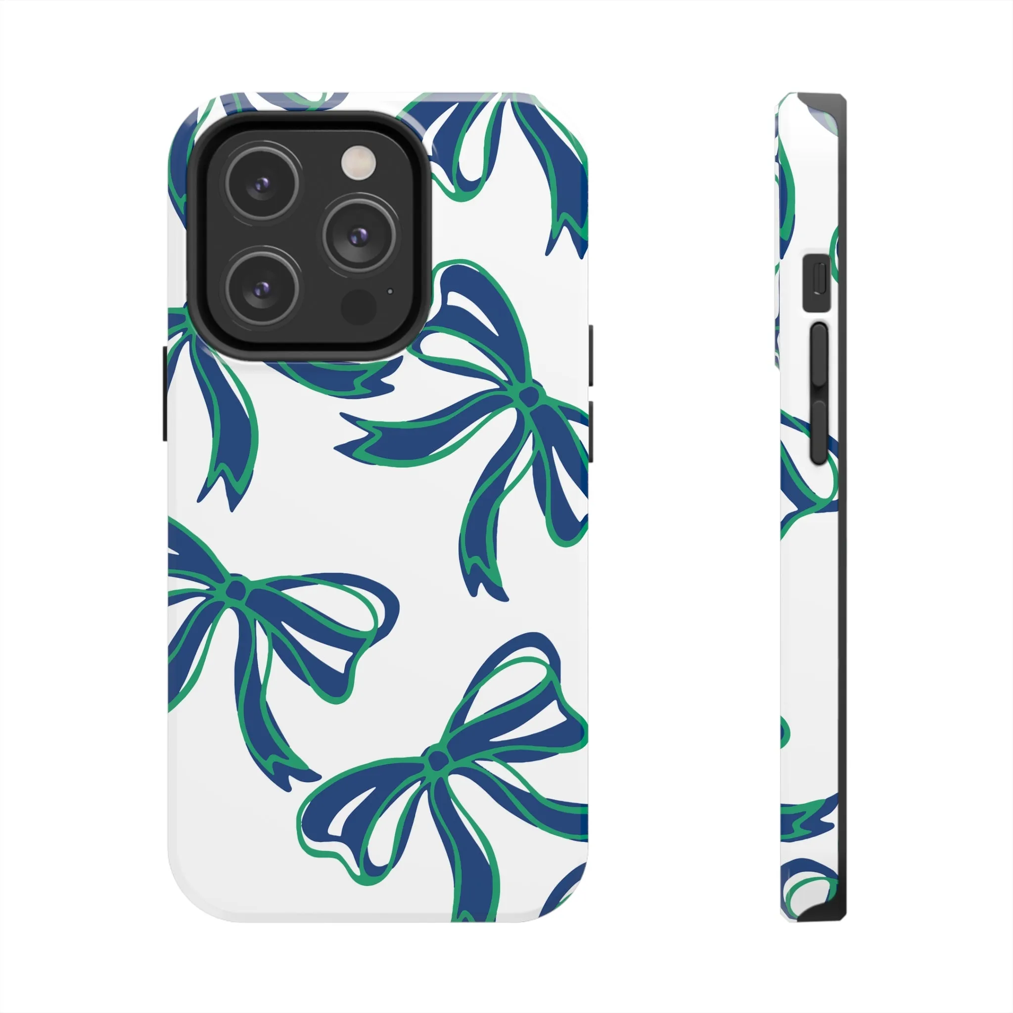 Trendy Bow Phone Case, Bed Party Bow Iphone case, Bow Phone Case, - FGCU, Blue and Green, Florida Gulf Coast