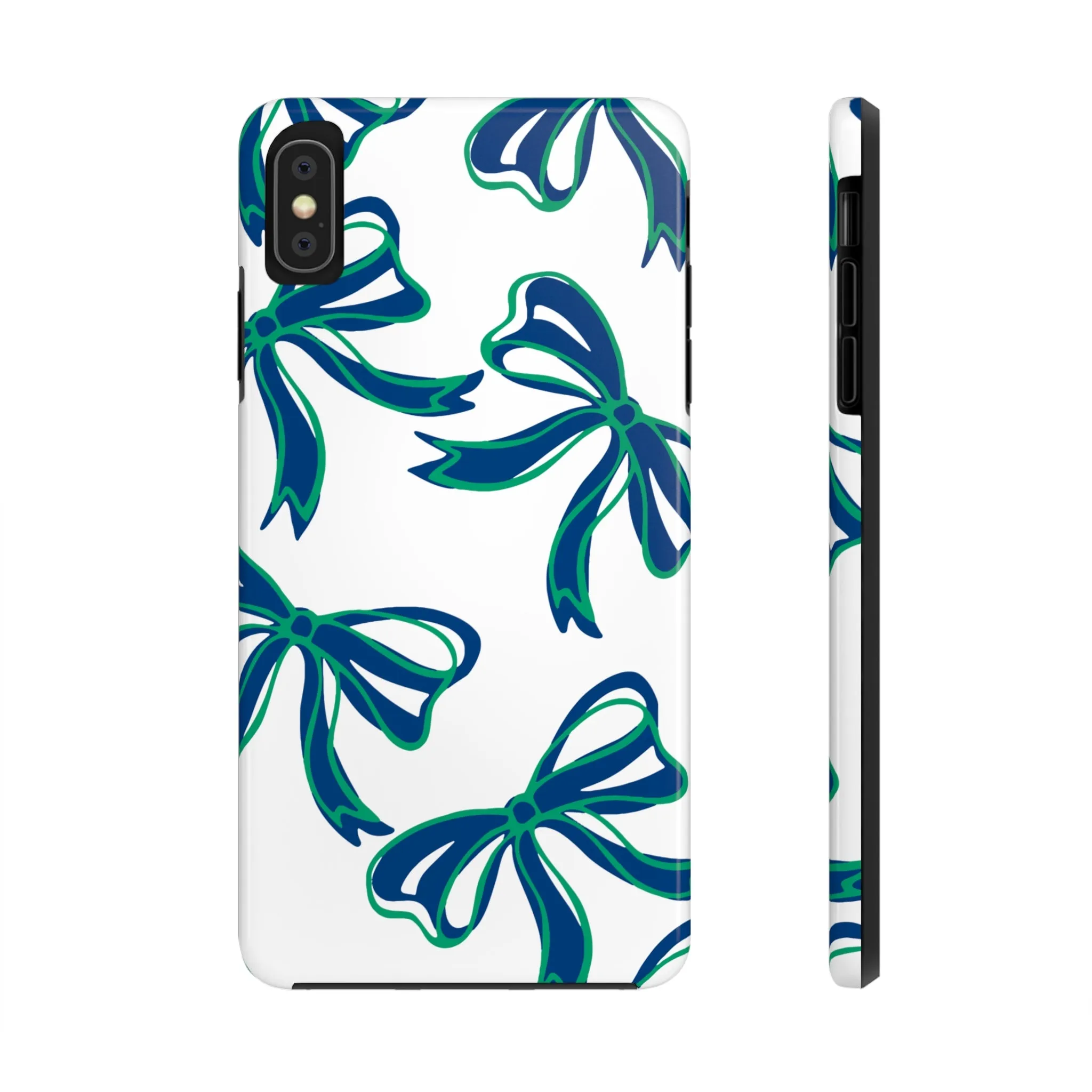 Trendy Bow Phone Case, Bed Party Bow Iphone case, Bow Phone Case, - FGCU, Blue and Green, Florida Gulf Coast