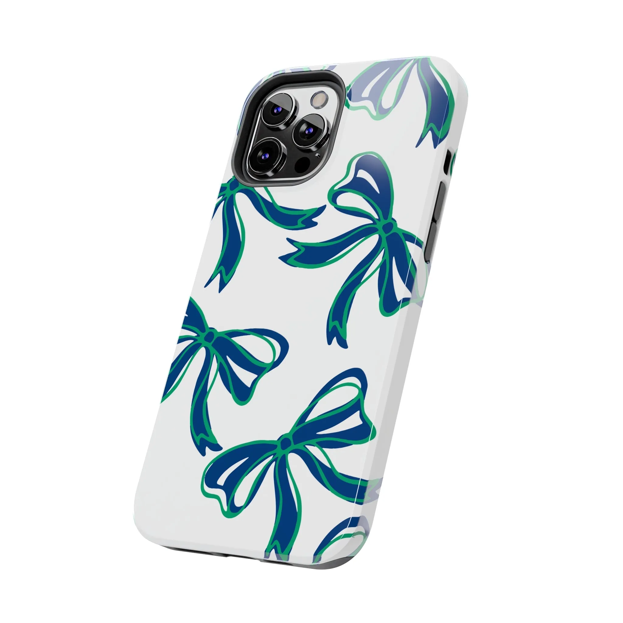 Trendy Bow Phone Case, Bed Party Bow Iphone case, Bow Phone Case, - FGCU, Blue and Green, Florida Gulf Coast