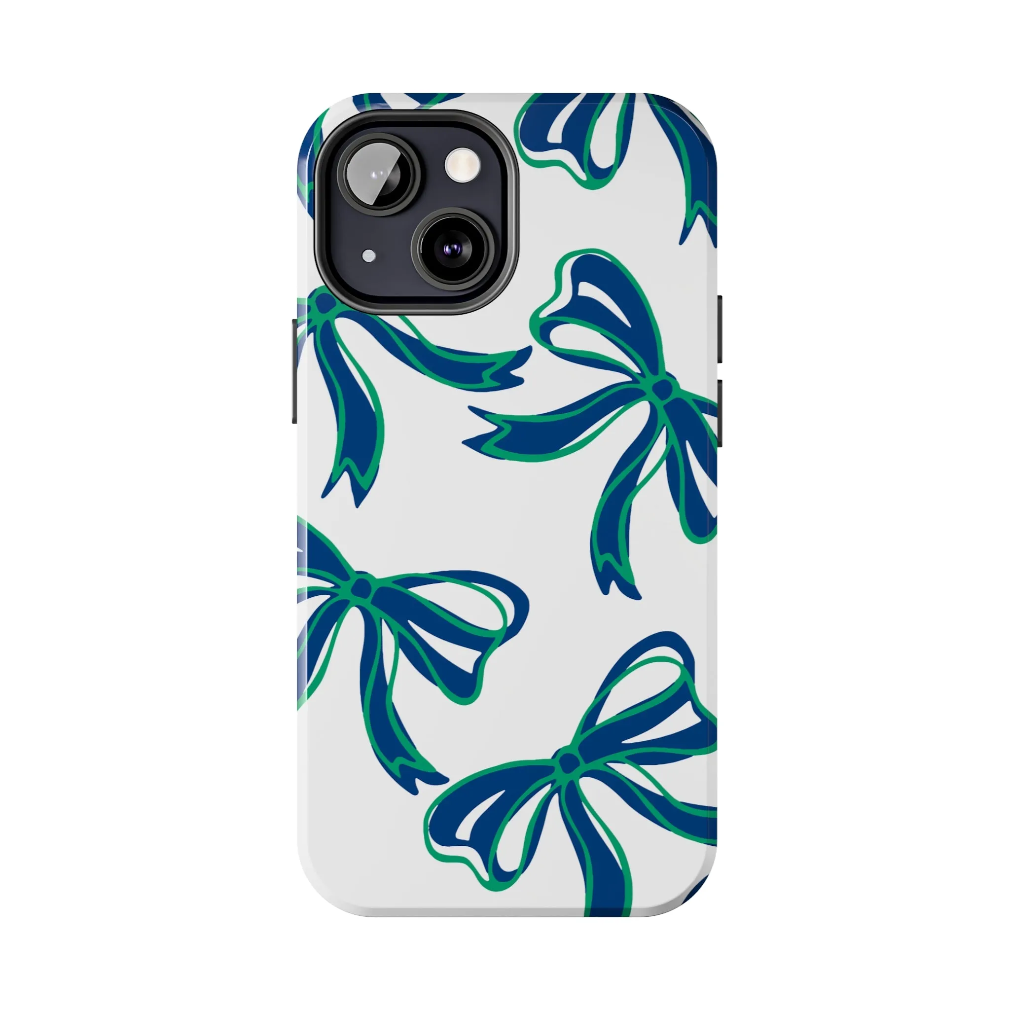 Trendy Bow Phone Case, Bed Party Bow Iphone case, Bow Phone Case, - FGCU, Blue and Green, Florida Gulf Coast