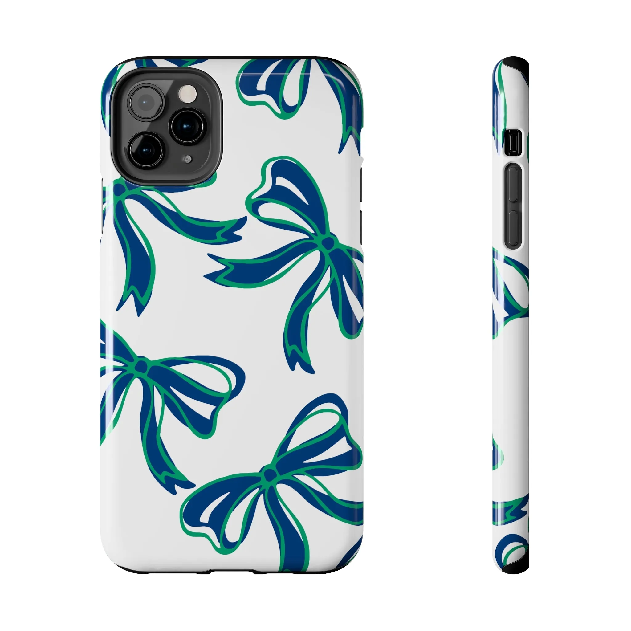 Trendy Bow Phone Case, Bed Party Bow Iphone case, Bow Phone Case, - FGCU, Blue and Green, Florida Gulf Coast