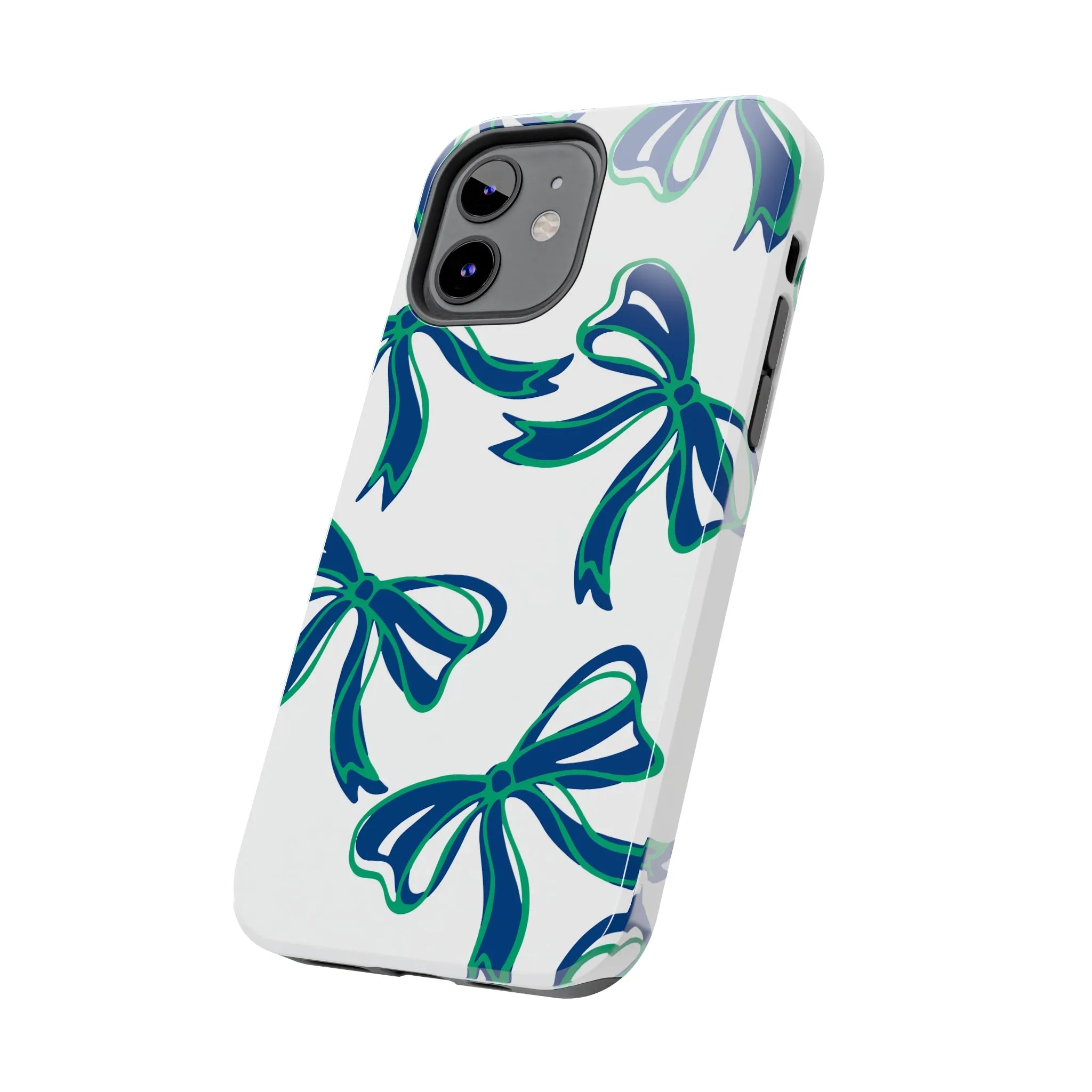 Trendy Bow Phone Case, Bed Party Bow Iphone case, Bow Phone Case, - FGCU, Blue and Green, Florida Gulf Coast