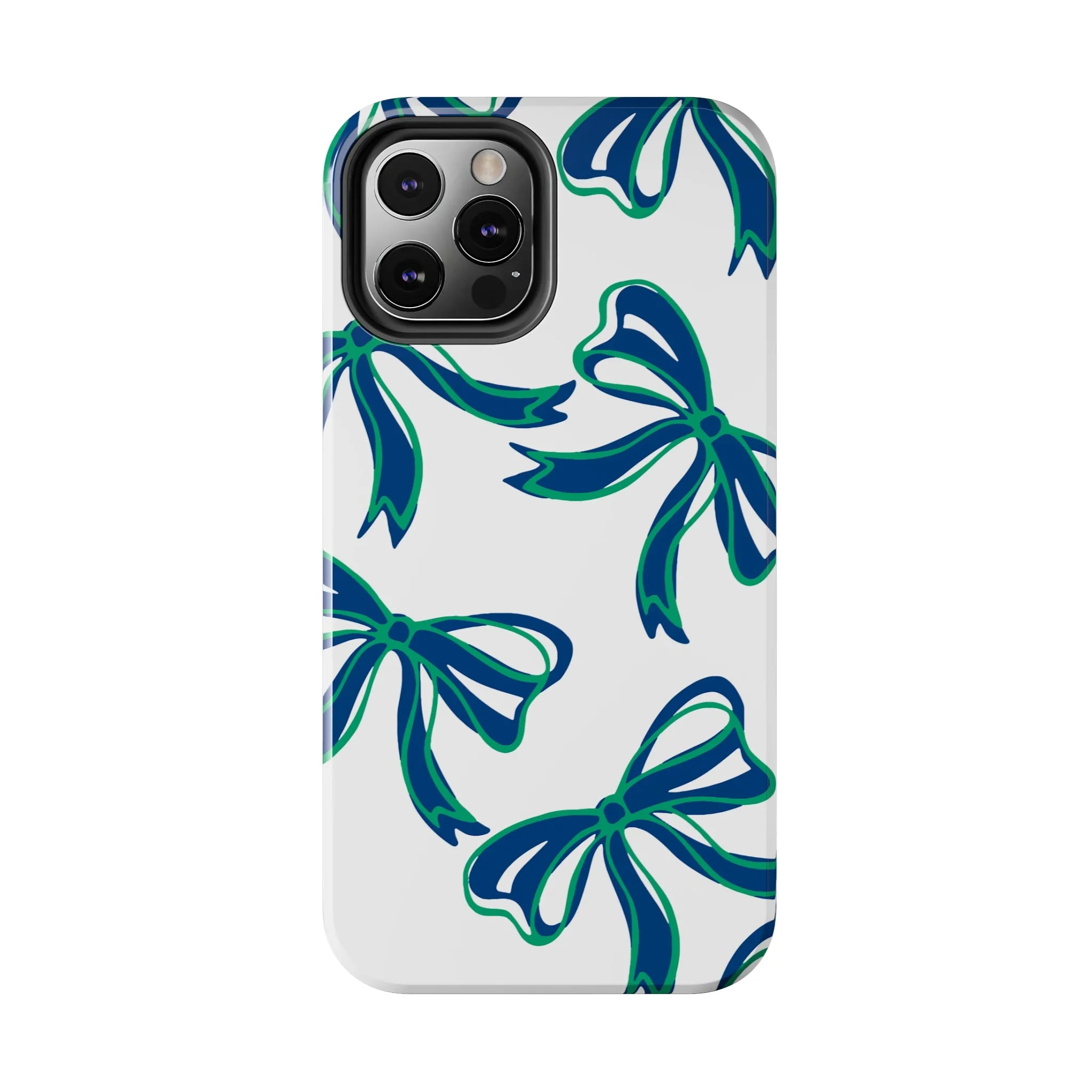 Trendy Bow Phone Case, Bed Party Bow Iphone case, Bow Phone Case, - FGCU, Blue and Green, Florida Gulf Coast