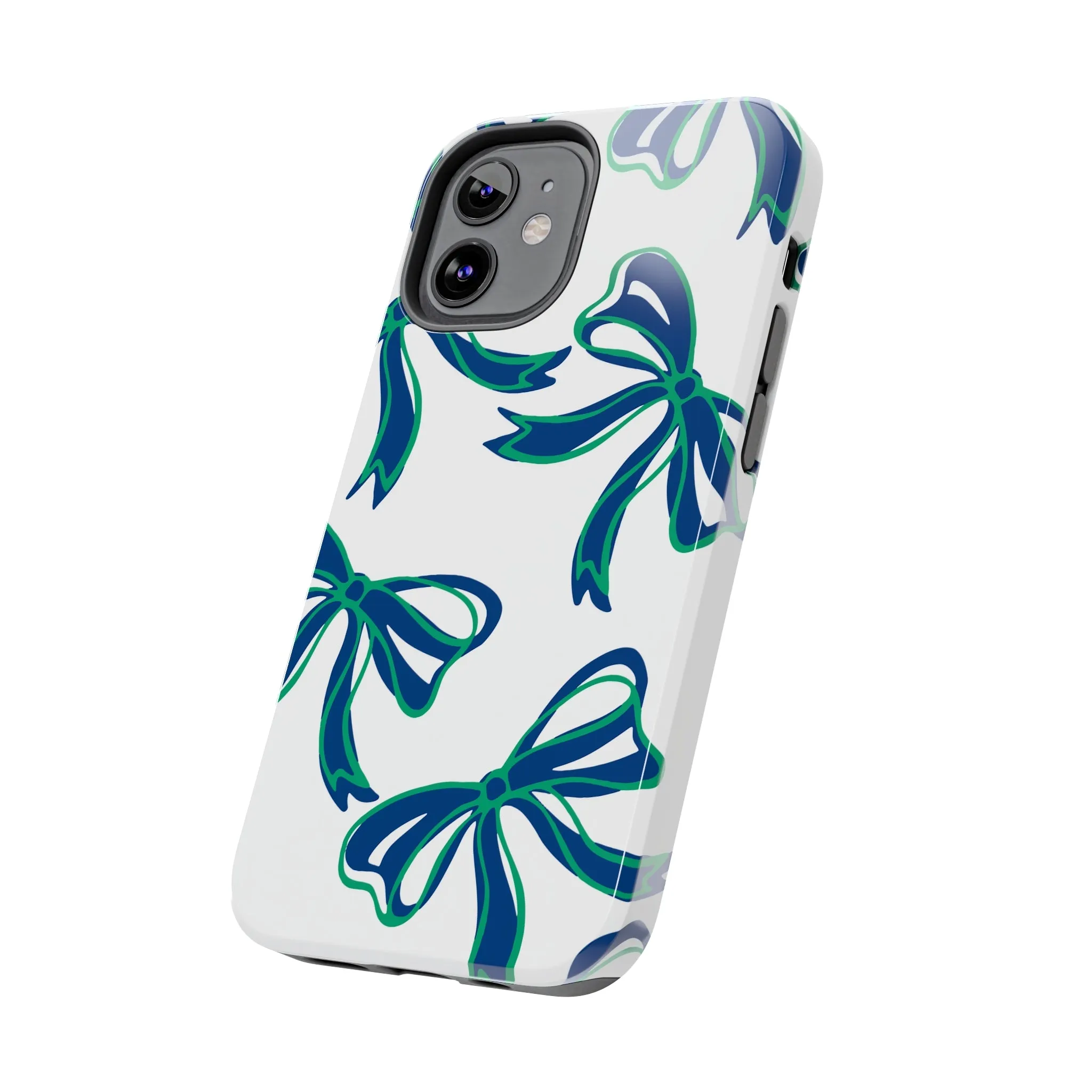 Trendy Bow Phone Case, Bed Party Bow Iphone case, Bow Phone Case, - FGCU, Blue and Green, Florida Gulf Coast