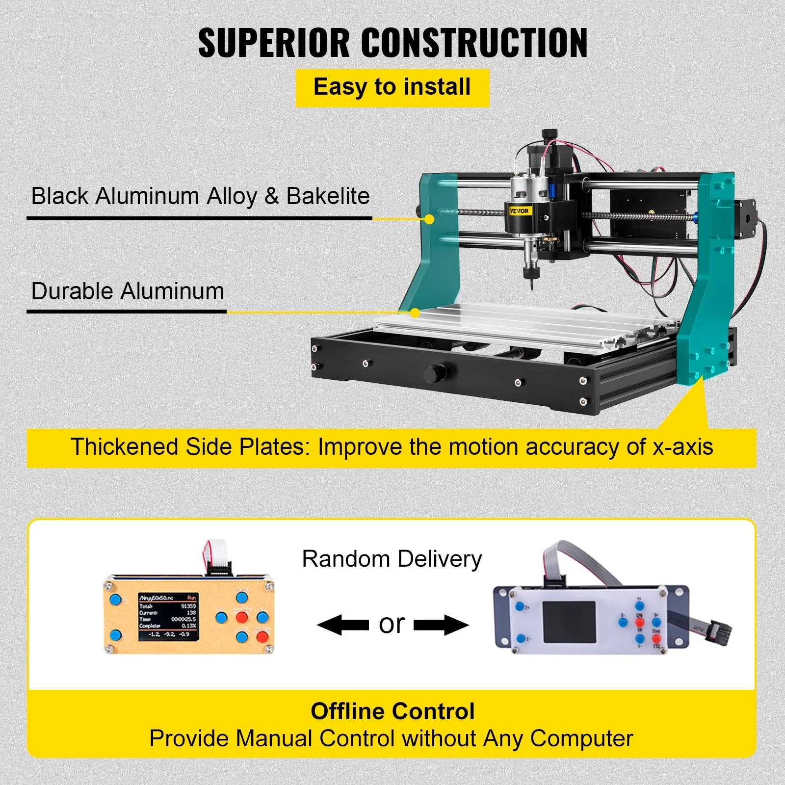 Vevor CNC Router 3018-PRO Engraving Machine 3 Axis GRBL Control with Offline Controller New