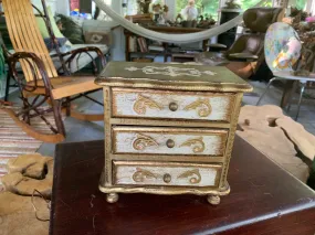 Vintage Florentine Wood Music Jewelry Box