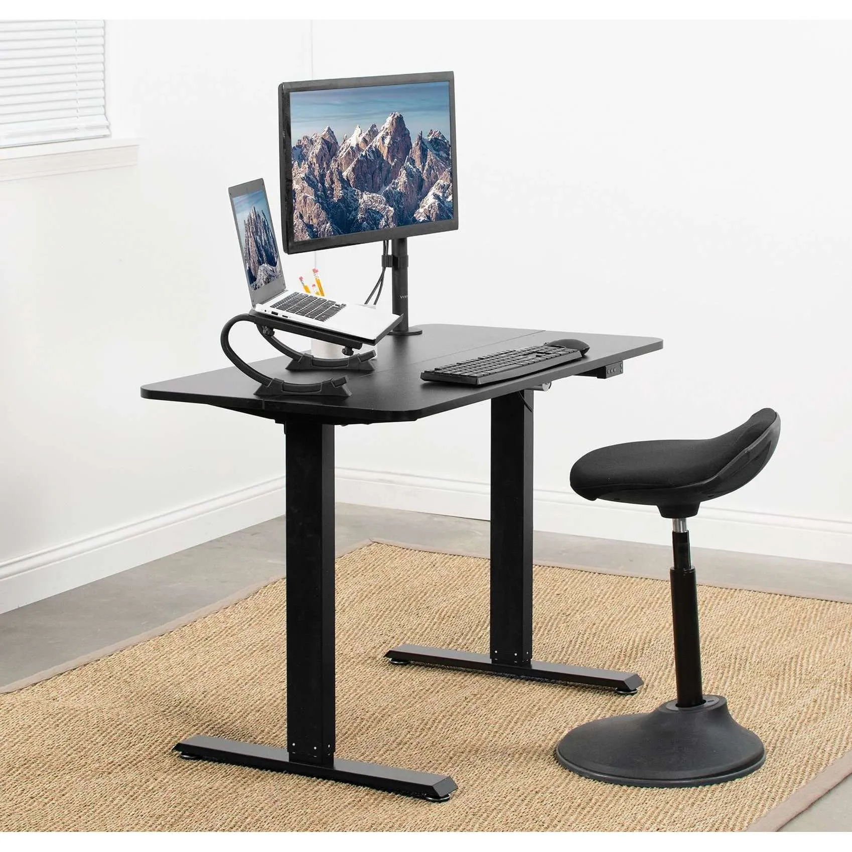 VIVO 44” x 23.6” Electric Height-Adjustable Desk, DESK-E144B/E144C/E144D/E144W