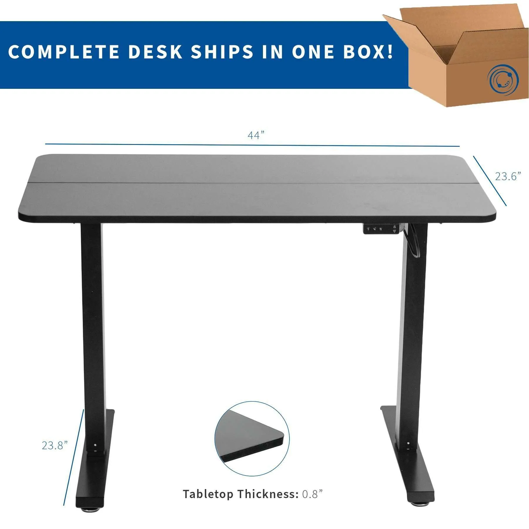 VIVO 44” x 23.6” Electric Height-Adjustable Desk, DESK-E144B/E144C/E144D/E144W