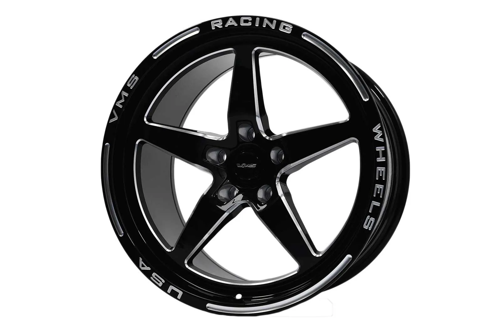 VMS Wheels Star 18x9.5 5x100  40 Offset Black Milling Finish - VWST040