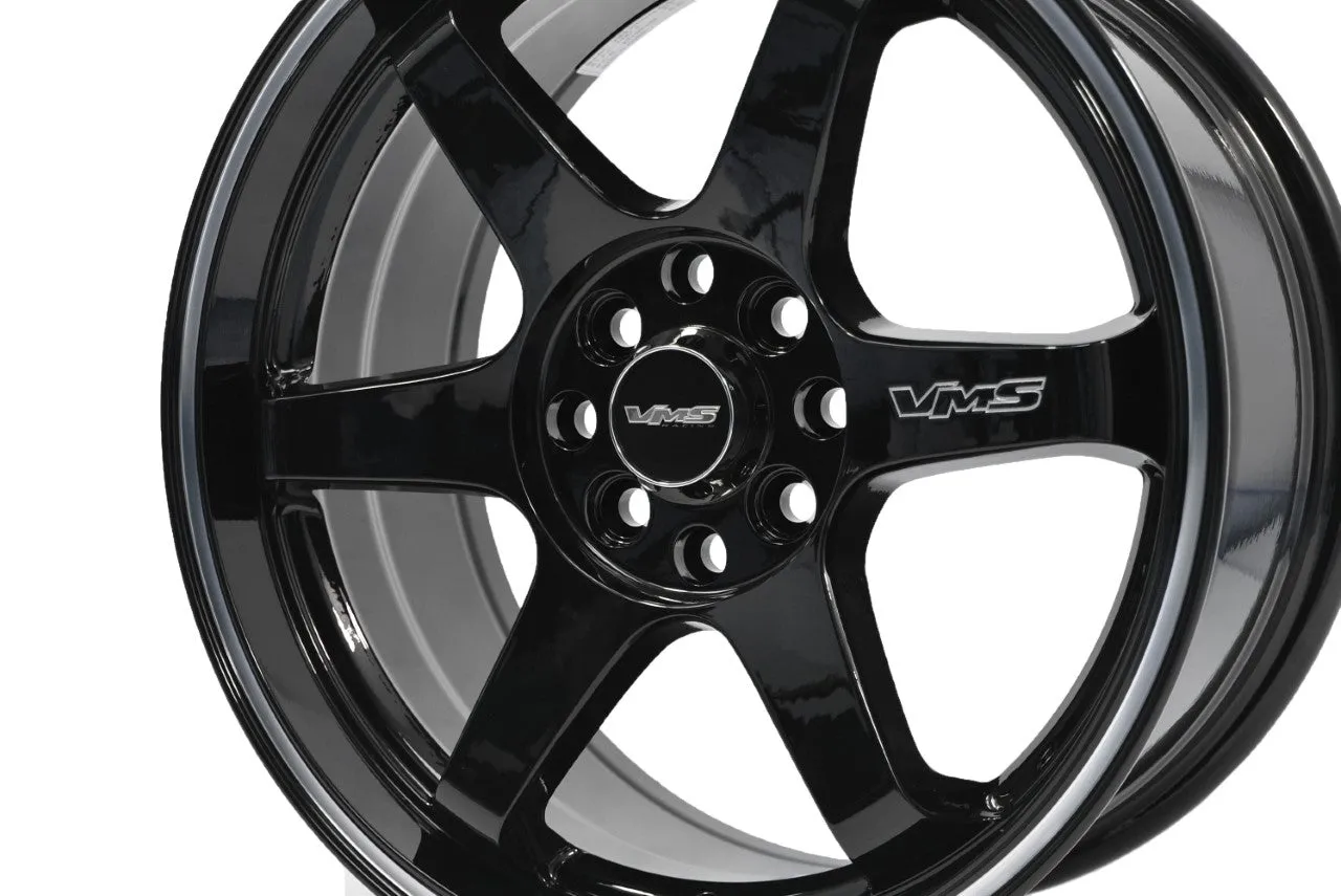 VMS Wheels Superhawk 15x7 4x100/108  30 Offset Gloss Black Milling Finish - VWSH002