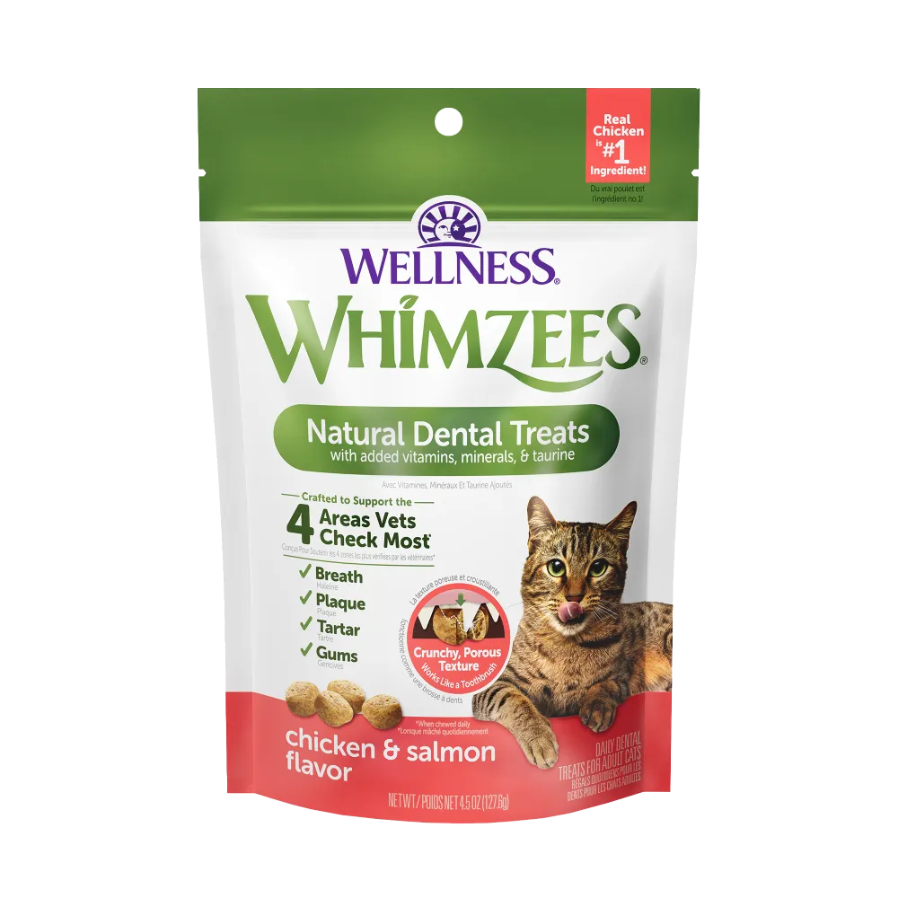 Whimzees Cat Natural Dental Treats Chicken & Salmon 4.5oz