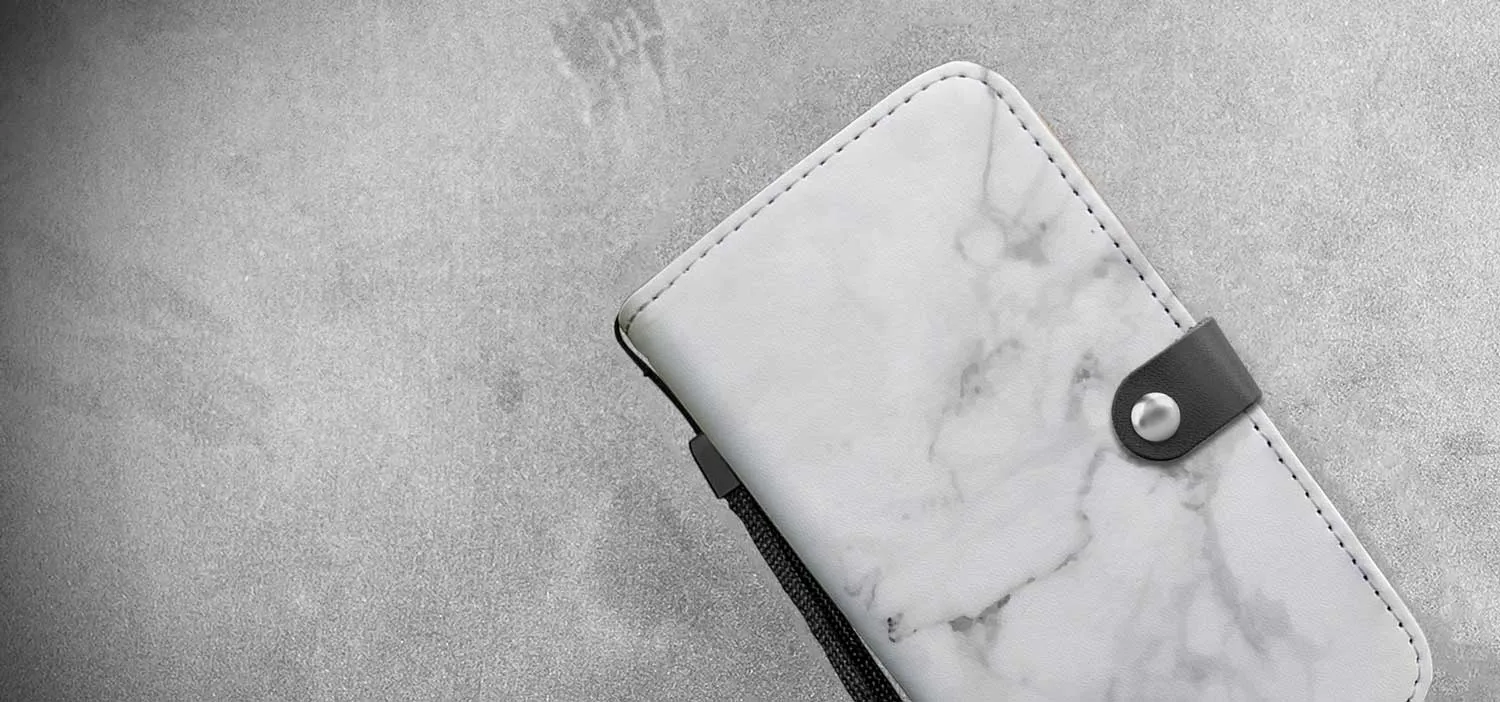 White Marble Phone Wallet Case