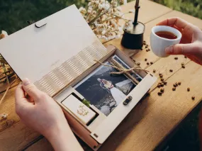 Wood Print Box and USB Drive - Preserve Moments and Gift Sentiments